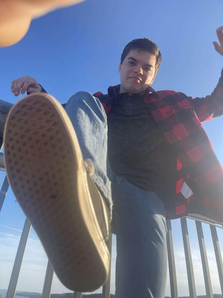 Treverse stomping on the camera.